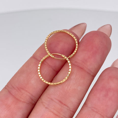 Candongas Imperdibles Diamantadas Oro amarillo 0,8 Gr / 1,7 Cm †