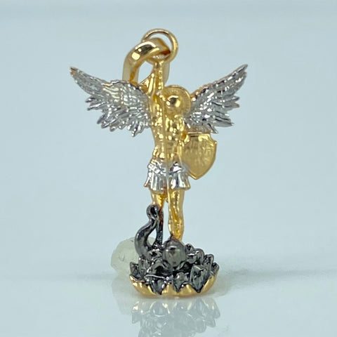 Dije San Miguel Arcangel Oro amarillo y Oro blanco 1 Gr / 2,5 Cm