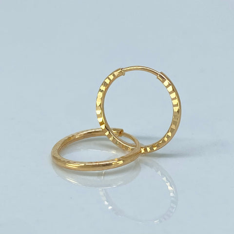 Candongas Imperdibles Diamantadas Oro amarillo 0,6 Gr / 1,2 Cm *