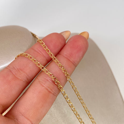 Cadena ● Cubana Doble Oro amarillo 18k 2,82 Gr / 2,5 mm / 50 Cm †