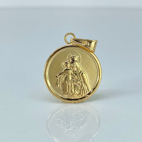 Dije Sagrado Corazon / Virgen Del Carmen Oro amarillo 2,25 Gr / 3,1 Cm