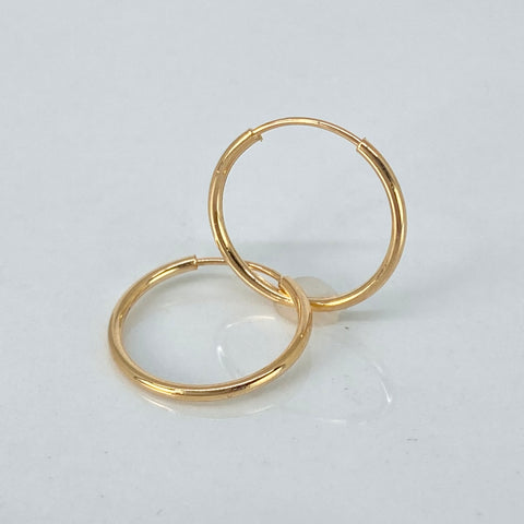 Candongas Imperdibles Oro amarillo 18k 0,63 Gr / 1,4 Cm