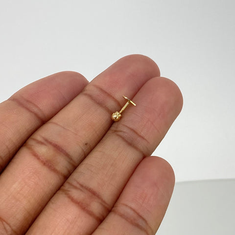 Piercing Corazon Diamantado / Oro Amarillo 18k (Joya) / 5.5mm / 0,33gr / 1.2cm / (Oreja) *