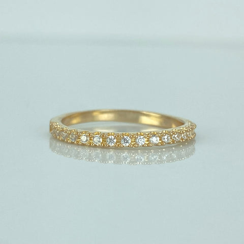 Anillo Churumbela Circones Blancos Oro amarillo 18k / Talla 6 / 1,75 Gr *