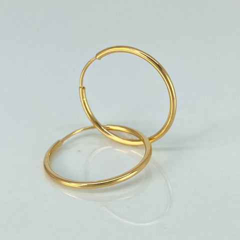 Candongas Imperdibles Oro amarillo 18k 0,95 Gr / 2 Cm *