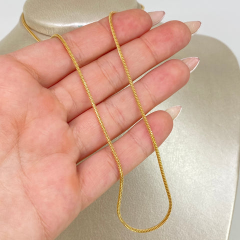 Cadena ● Franco Redonda Oro amarillo 18k +3 / 5,08 Gr / 1,3 mm / 45 Cm *