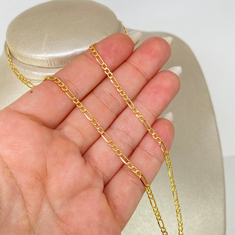 Cadena ● Tres Por Uno 3x1 Oro amarillo 18k 2,35 Gr / 2,5 mm / 45 Cm *