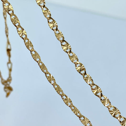 Cadena Plana Escalera Diamantada Oro amarillo 18k 5,78 Gr / 2,7 mm / 60 Cm †