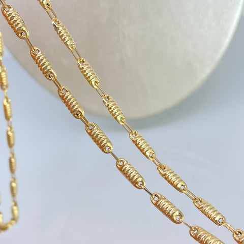 Cadena Rustica Eslabones Entorchados Oro amarillo 18k 7,24 Gr / 3,1 mm / 60 Cm *