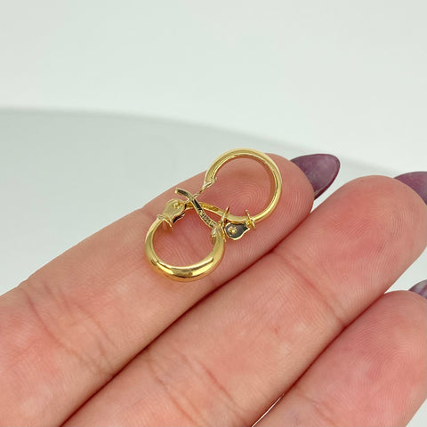 Candongas Semi Planas Redondas Oro amarillo 18k 1,25 Gr / 1,3 Cm