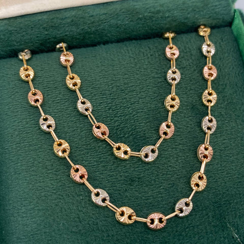 Cadena GC Diamantados Tres oros 18k 10,60 Gr / 4,2 mm / 60 Cm