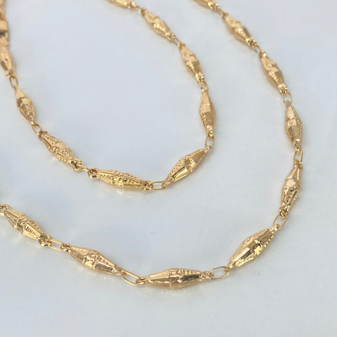 Cadena Rustico Eslabones Rombos Oro amarillo 7,75 Gr / 3,8 mm / 60 Cm