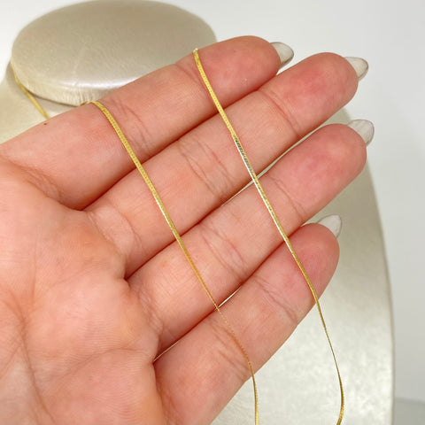 Cadena ● Mini Serpiente Oro amarillo 18k +3 / 1,22 Gr / 1,0 mm / 45 Cm *