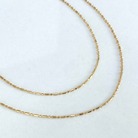 Cadena ● Palito Bolita  Oro amarillo 18k +3 / 1,55 Gr / 0,7 mm / 45 Cm *