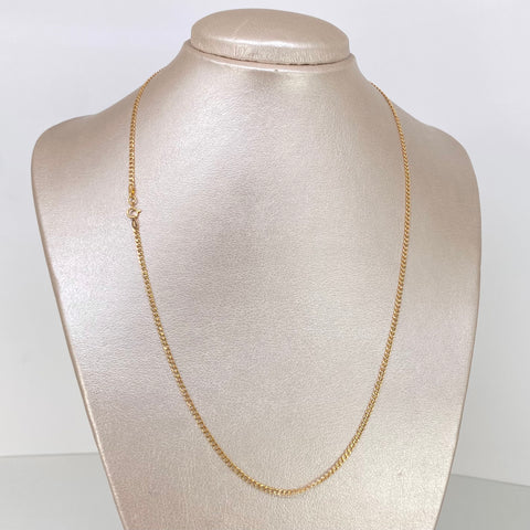 Cadena ● Cubana Oro amarillo 18k 1,9 Gr / 2 mm / 50 Cm †