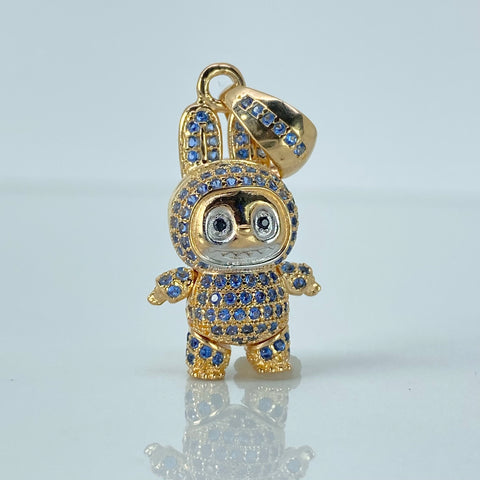 Dije Caricatura Articulable Circones Celestes Oro amarillo y Oro blanco 18k 5,7 Gr / 3,3 Cm *