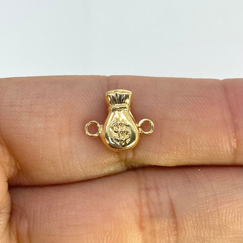 Herraje Bolsa De Dinero Oro amarillo 18k 0,48 Gr / 1 Cm  *