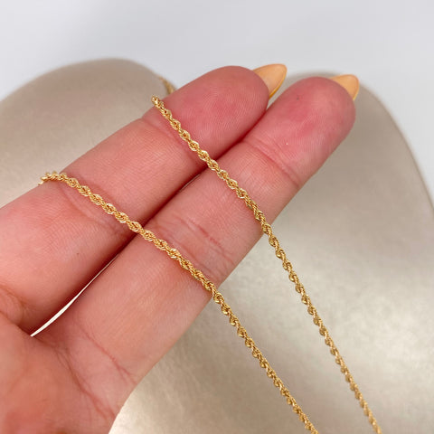 Cadena ● Lazo Oro amarillo 18k +1 / 1,77 Gr / 1,7 mm / 50 Cm