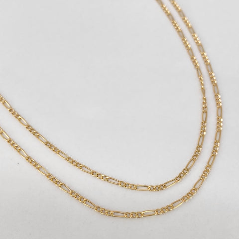 Cadena ● Tres Por Uno 3x1 Oro amarillo 18k 1,1 Gr / 1,4 mm / 45 Cm *