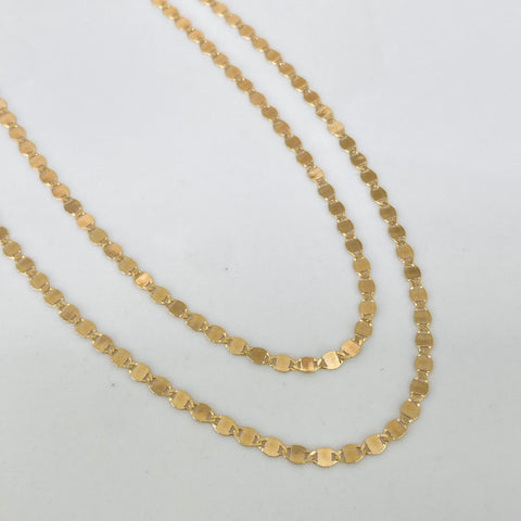 Cadena ● Escalera Plana Oro amarillo 18k 2,3 Gr / 2,3 mm / 50 Cm †
