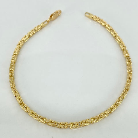 Pulso ● Punto Peruano Oro amarillo 18k +3 / 5,25 Gr / 2,5 mm / 19,5 Cm *