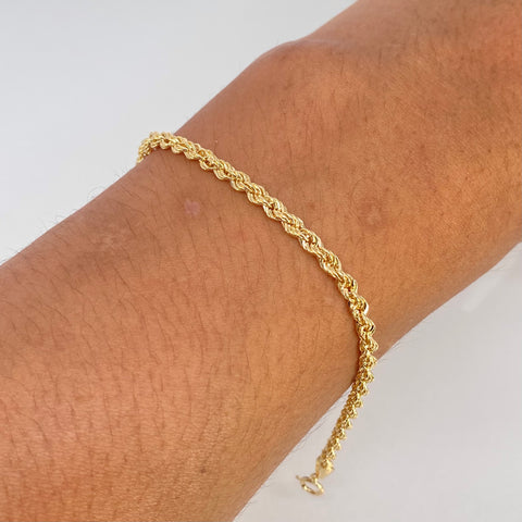 Pulso ● Lazo Oro amarillo 18k +1 / 1,98 Gr / 3,3 mm / 18,6 Cm †