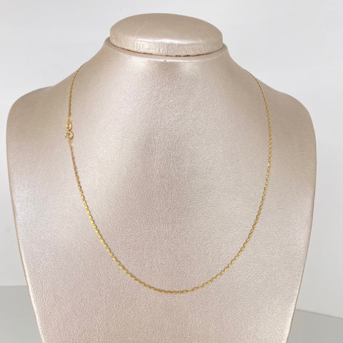 Cadena ● Plana Diamantada  Oro amarillo 18k 1,82 Gr / 1,3 mm / 45 Cm *