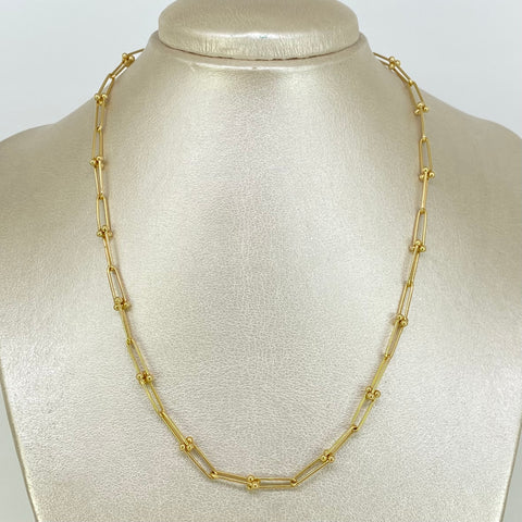 Cadena ● Cajon Oro amarillo 18k +3 / 7,85 Gr / 3,5 mm / 45 Cm