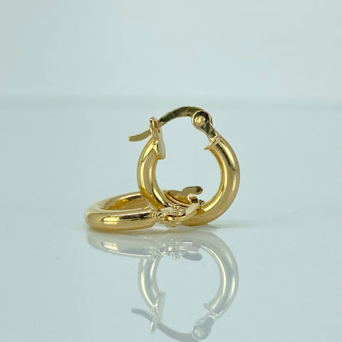 Candongas Lisas Oro amarillo 18k 1,05 Gr / 1,4 Cm