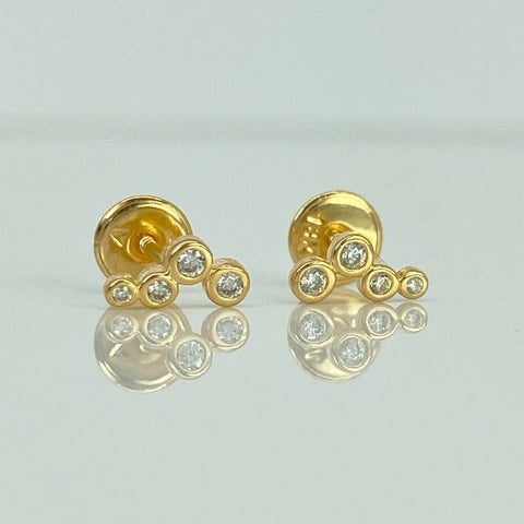 Topos Estela Circones Blancos Oro amarillo 18k 0,81 Gr / 4 mm  *