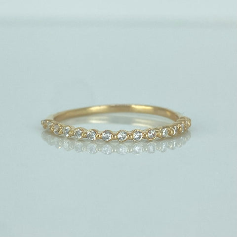 Anillo Churumbela Circones Blancos Oro amarillo 18k / Talla 6 / 1,05 Gr *
