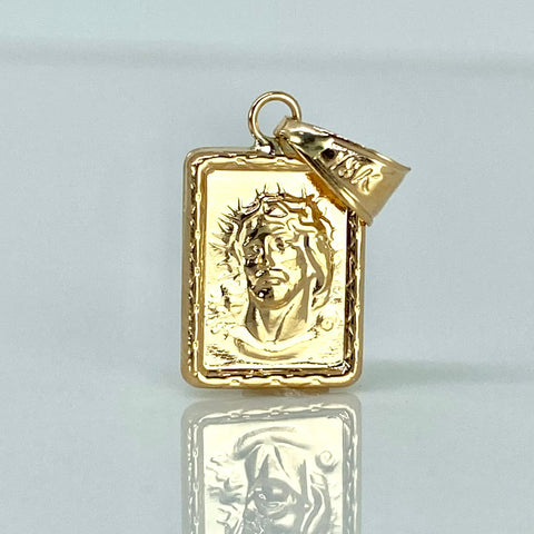 Dije Placa Rectangular Rostro Jesus Oro amarillo 0,96 Gr / 2,3 Cm †