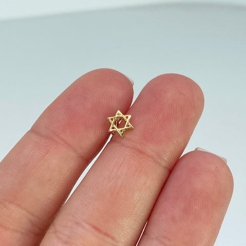 Piercing Estrella De David / Oro Amarillo 18k (Joya) / 0,38 gr / 1,2 cm / (Oreja) *