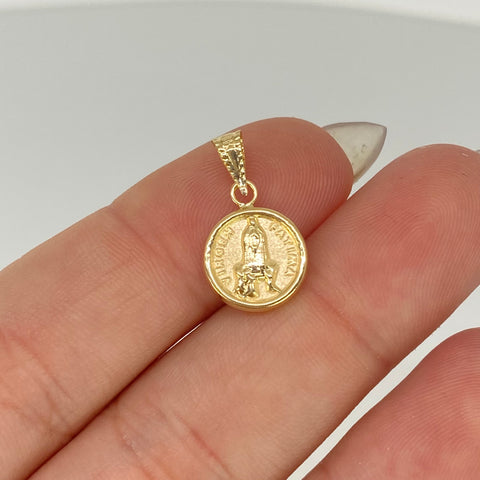 Dije Virgen Fatima Oro amarillo 18k 0,65 Gr / 1,8 Cm *