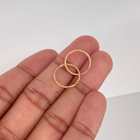 Candongas Imperdibles Diamantadas Oro amarillo 0,78 Gr / 1,7 Cm *