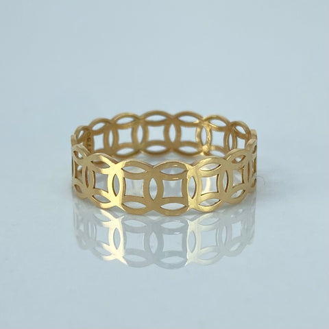 Anillo ● Nudo Suerte Oro amarillo 18k / Talla 6 3/4 / +3 / 0,91 Gr / 5,2 mm *