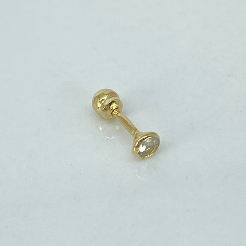 Piercing Circon Blanco / Oro Amarillo 18k (Joya) / 0,26gr / 1.1cm / (Oreja) *
