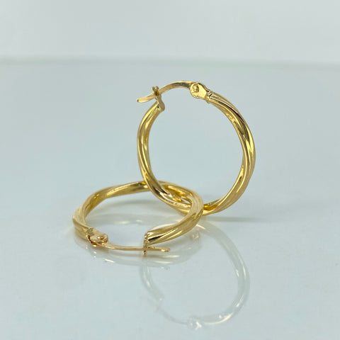 Candongas Entorchadas Oro amarillo 1,6 Gr / 2,5 Cm †