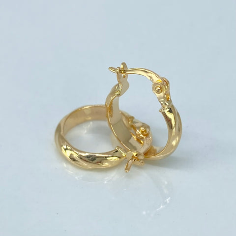 Candongas Semi Planas Entorchadas Oro amarillo 1 Gr / 1,5 Cm *