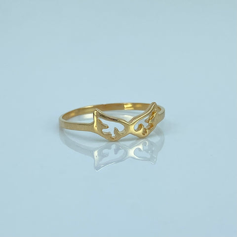 Anillo Alas Oro amarillo 18k / Talla 6 1/4 / 1 Gr †