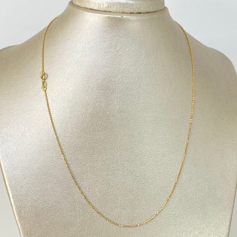 Cadena ● Mini Militar Oro amarillo 18k +3 / 1,85 Gr / 1 mm / 45 Cm *