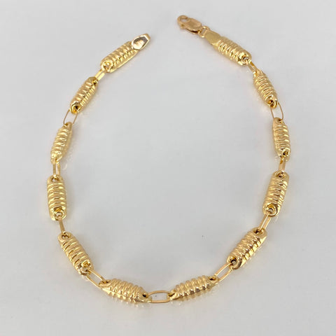 Pulso Rustico Eslabones Entorchado  Oro amarillo 18k 3,95 Gr / 4,1 mm / 19,5 Cm *