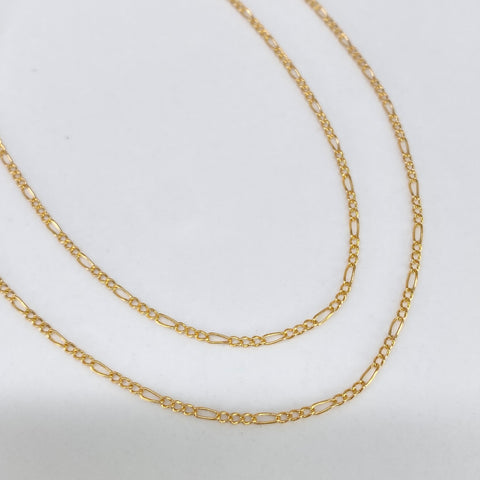 Cadena ● Tres Por Uno 3x1 Oro amarillo 18k 1,1 Gr / 1,1 mm / 50 Cm *