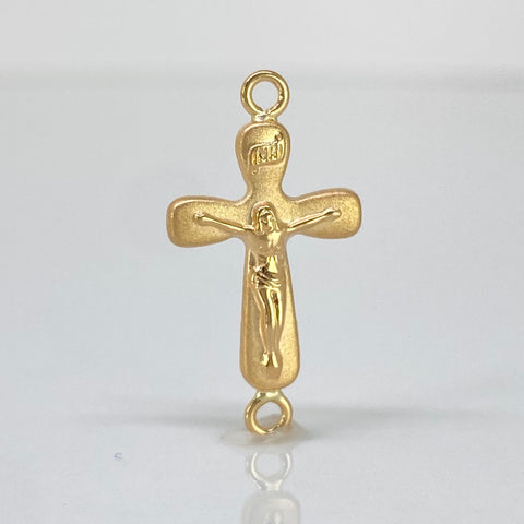 Herraje Cruz Oro amarillo 18k 0,53 Gr / 2,4 Cm †