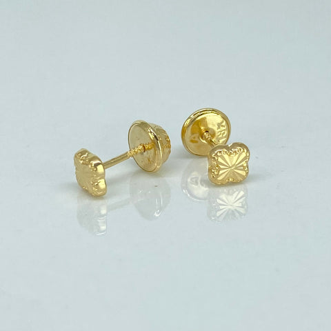 Topos Trebol Diamantado Oro amarillo 18k 0,5 Gr / 4,4 mm *
