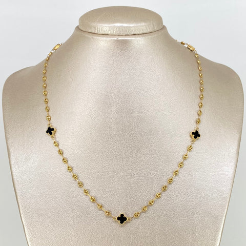 Cadena GC Trebol Negro Oro amarillo 18k 6,55 Gr / 3,3 mm / 45 Cm