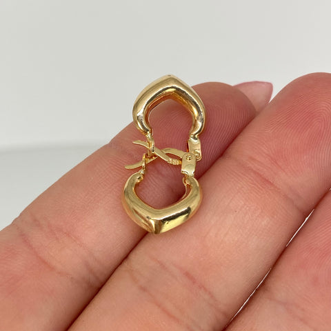 Candongas Corazon Oro amarillo 18k 1,05 Gr / 1,5 Cm