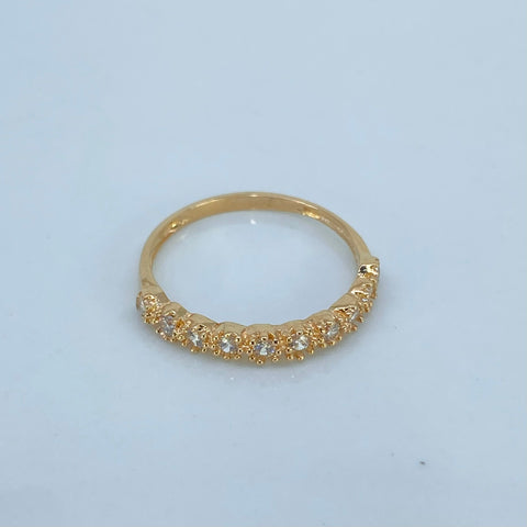 Anillo Churumbela Circones Blancos Oro amarillo 18k / Talla 5 1/2 / 1,42 Gr *