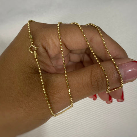 Cadena Italy militar Oro amarillo 18k +1 / 4,31 Gr / 1,5 mm / 45 Cm