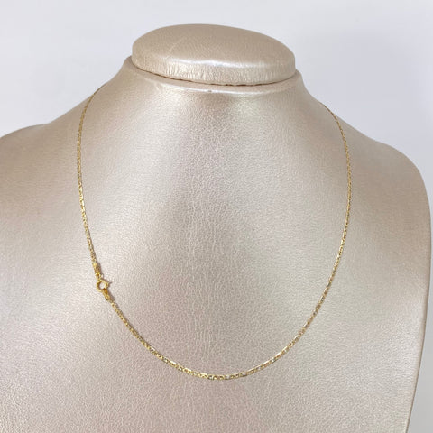 Cadena ● Escalera Plana Diamantada Tres oros 18k 1,75 Gr / 1,4 mm / 40 Cm